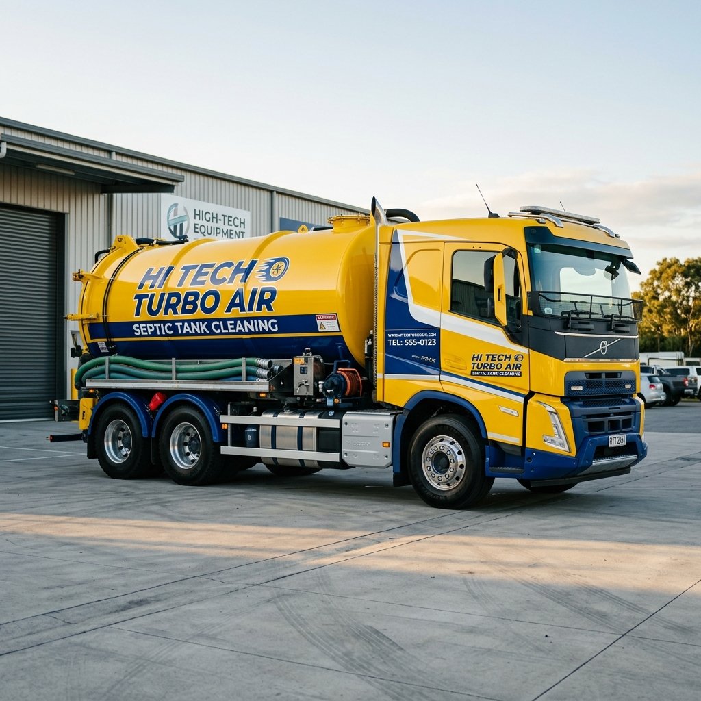 Hi Tech Turbo Air Septic Tank Cleaning Tanker Truck